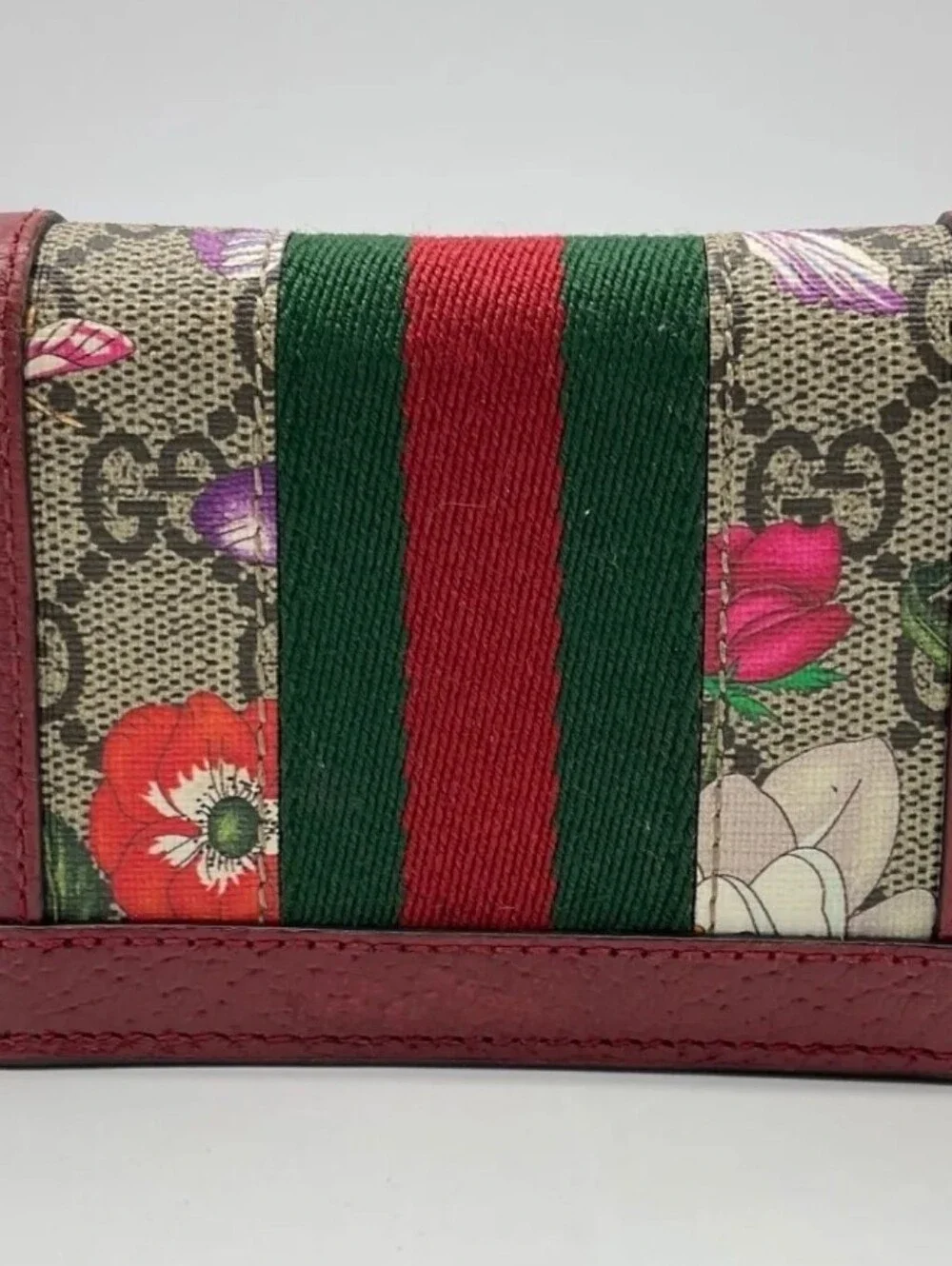 Gucci GG Suoreme Monogram Flora Web Ophidia Card Case Wallet - Picture 3 of 6